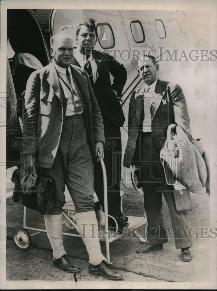 1936 Press Photo Ture Haglund, Alvar Hogram, EW Cheevey flew Alaska to Chicago - Historic Images