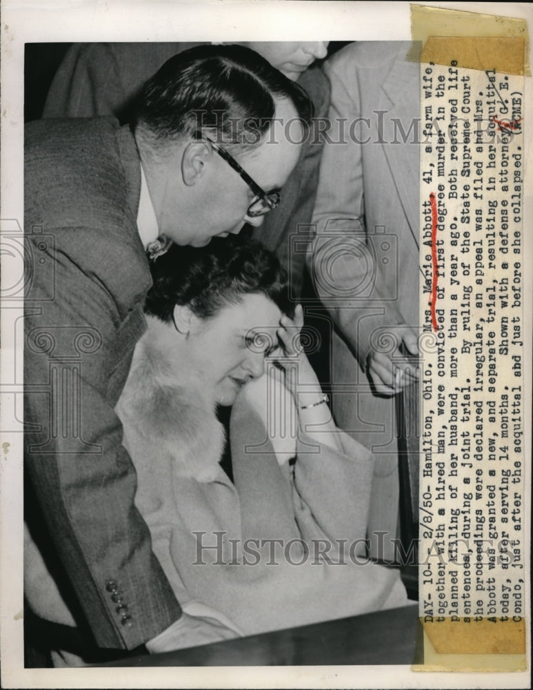 1950 Press Photo Mrs. Abbott was charge guilty for a planned murder of husband-Historic Images