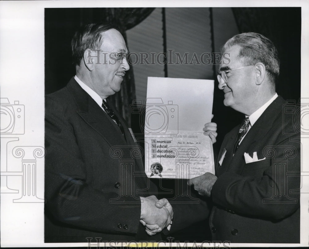 1953 Media Photo Chicago Dr Louis D McGuire Award of Merit by Dr Ed Hamilton-Historic Images