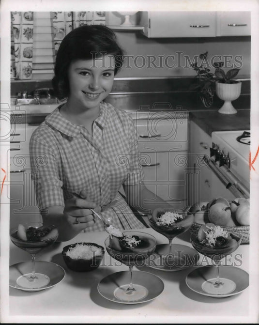 1962 Media Photo Coconut Peach Melba  - Historic Images