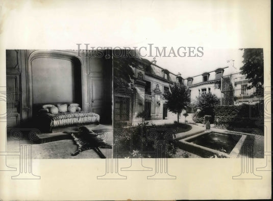 1934 Press Photo NY Bedroom & outside view of Gloria Vanderbilt home - Historic Images