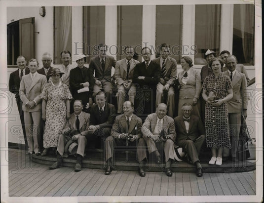1936 Press Photo English motorists for 12-day motor in Canada and US in 25 cars - Historic Images