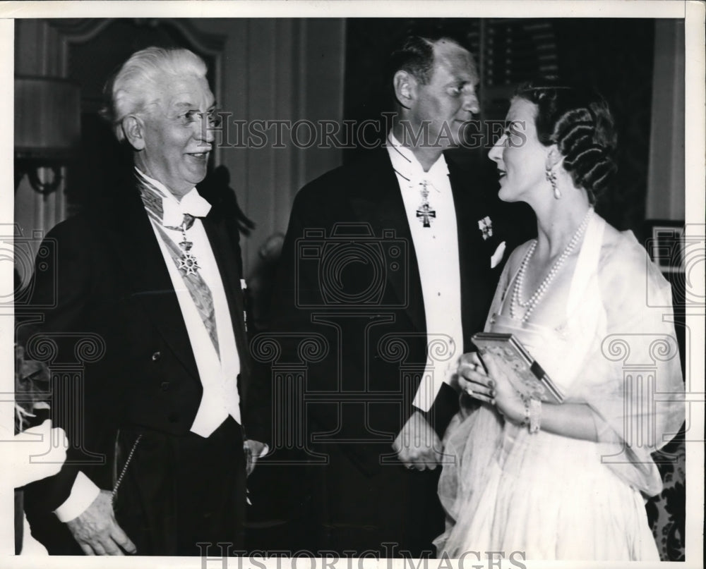 1939 Press Photo Dr Von Kleinsmid, Crown Prince Frederik &amp; Princess Ingrid - Historic Images