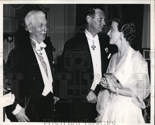 1939 Press Photo Dr Von Kleinsmid, Crown Prince Frederik & Princess Ingrid - Historic Images