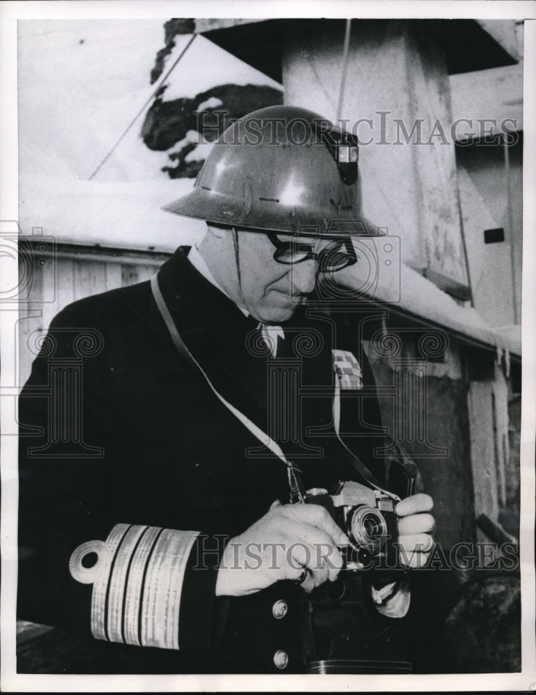 1956 Press Photo King Frederick of Denmark visit mine in Greenland - Historic Images