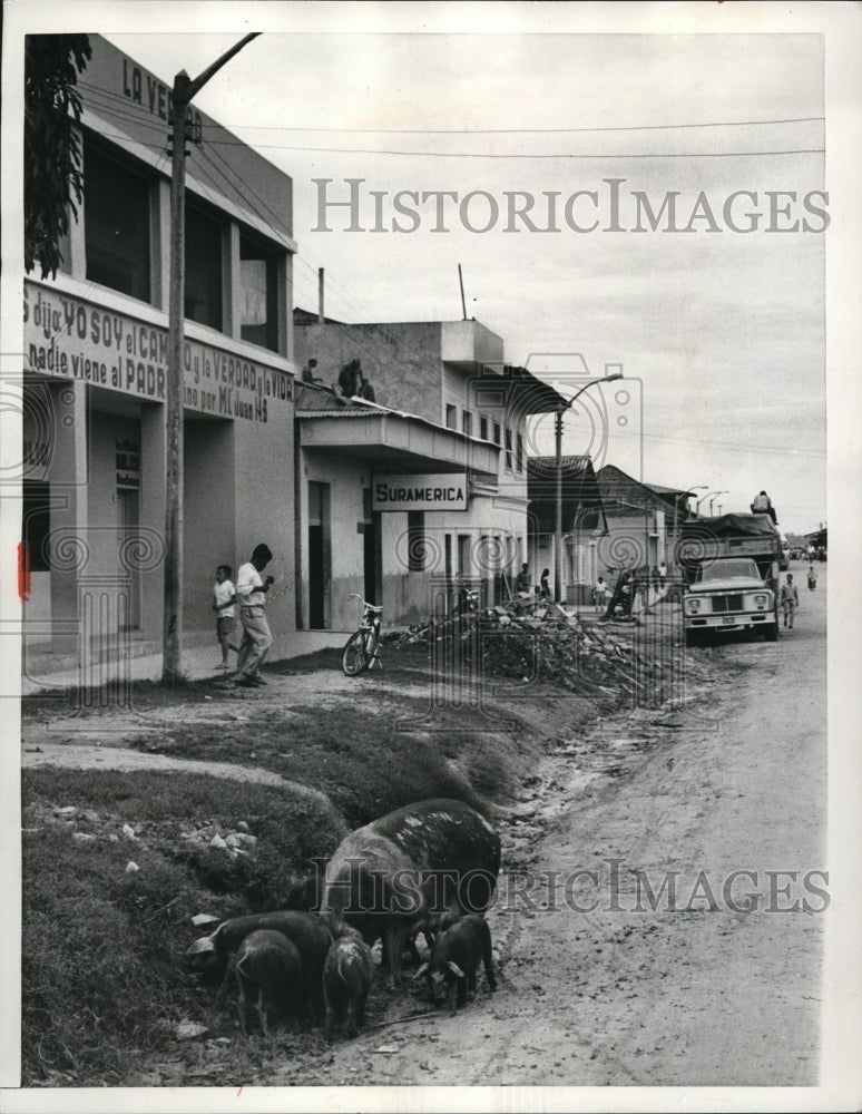 1966 Press Photo Pucallpa Peru most townsfolk are to busy to worry about - Historic Images