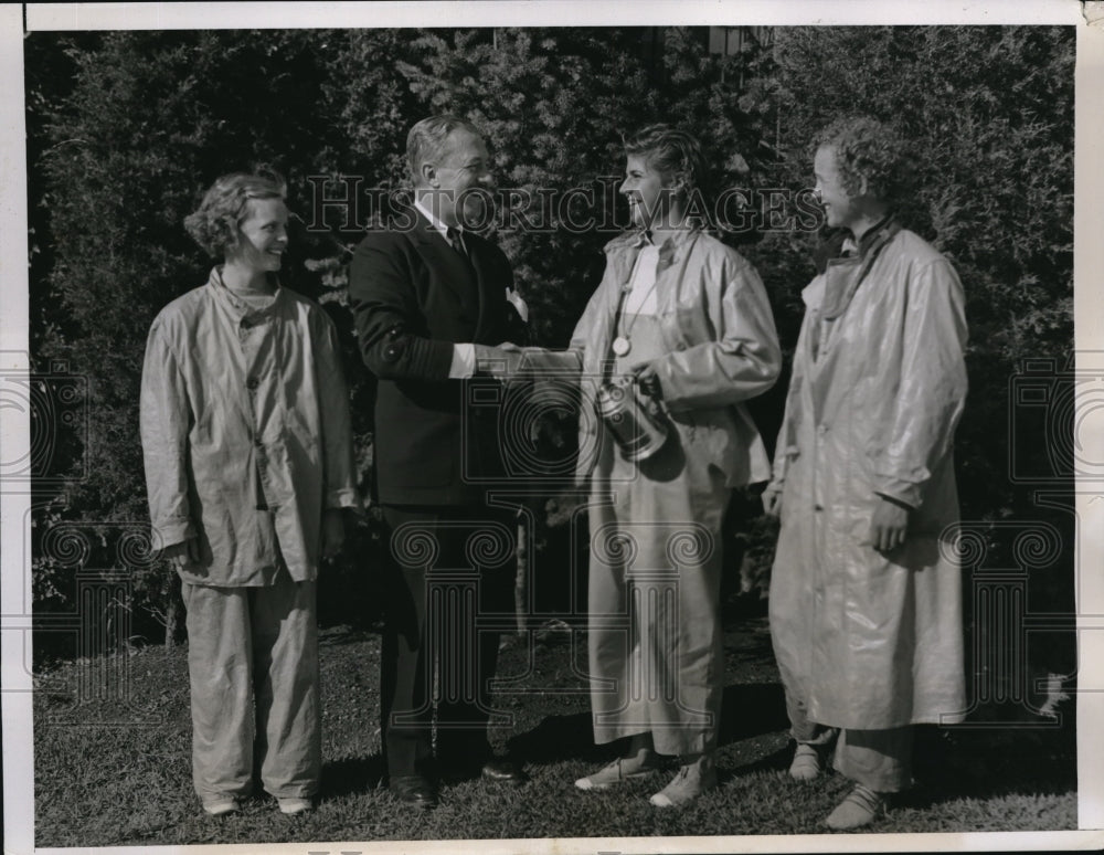 1935 Media Photo Commodore CD Mallory, Mrs CF Adams, K Johnson,F McElwain - Historic Images