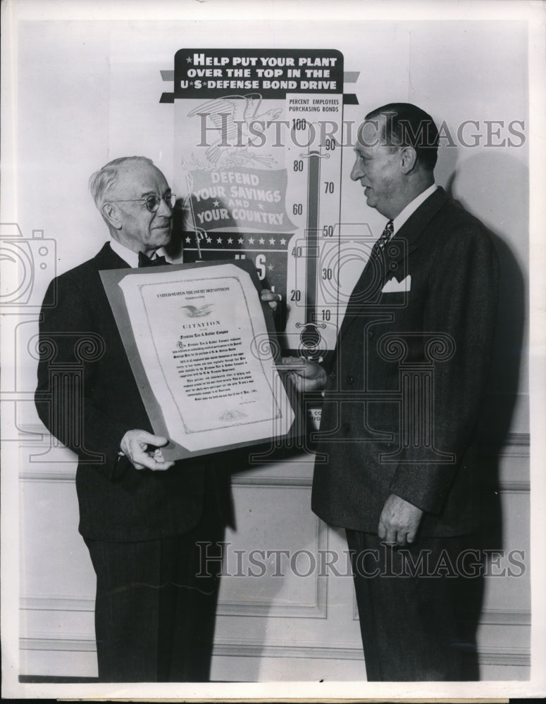 1952 Press Photo Firestone Rubber Co Lee Jackson pres &amp; Vernon Clark - Historic Images