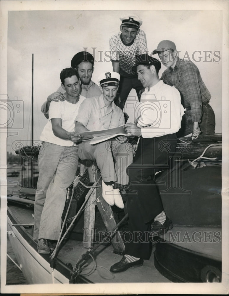 1948 Chicago mapping extensive cruise on the auxiliary yawl Rebel - Historic Images