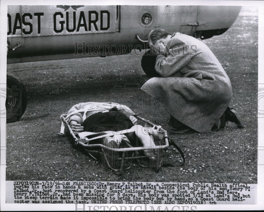 1956 Press Photo San Francisco Henry Talbot Sr & drowned son Henry-Historic Images