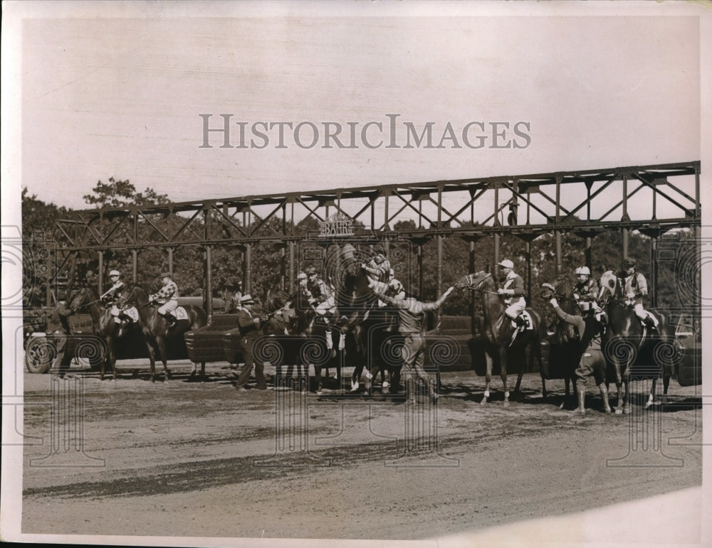 1936 Press Photo Belmont, Princess Bull Broke Out Of Her Stall, Favorite To Win - Historic Images