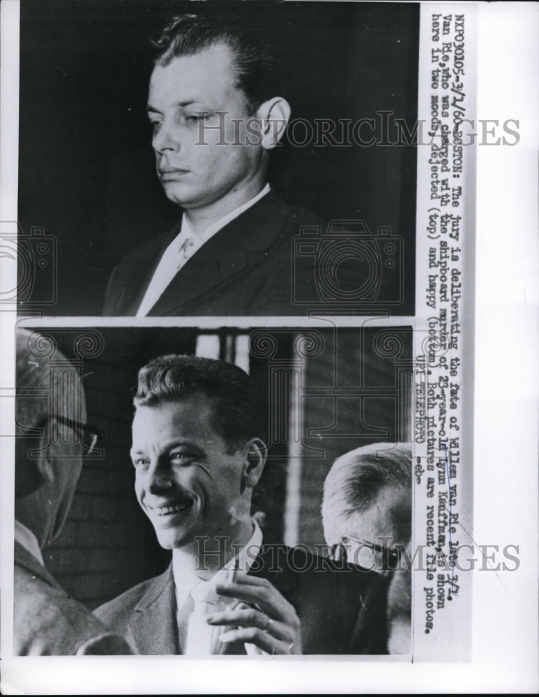 1960 Press Photo Boston, MA Willem Van Rie on trial for murder - Historic Images