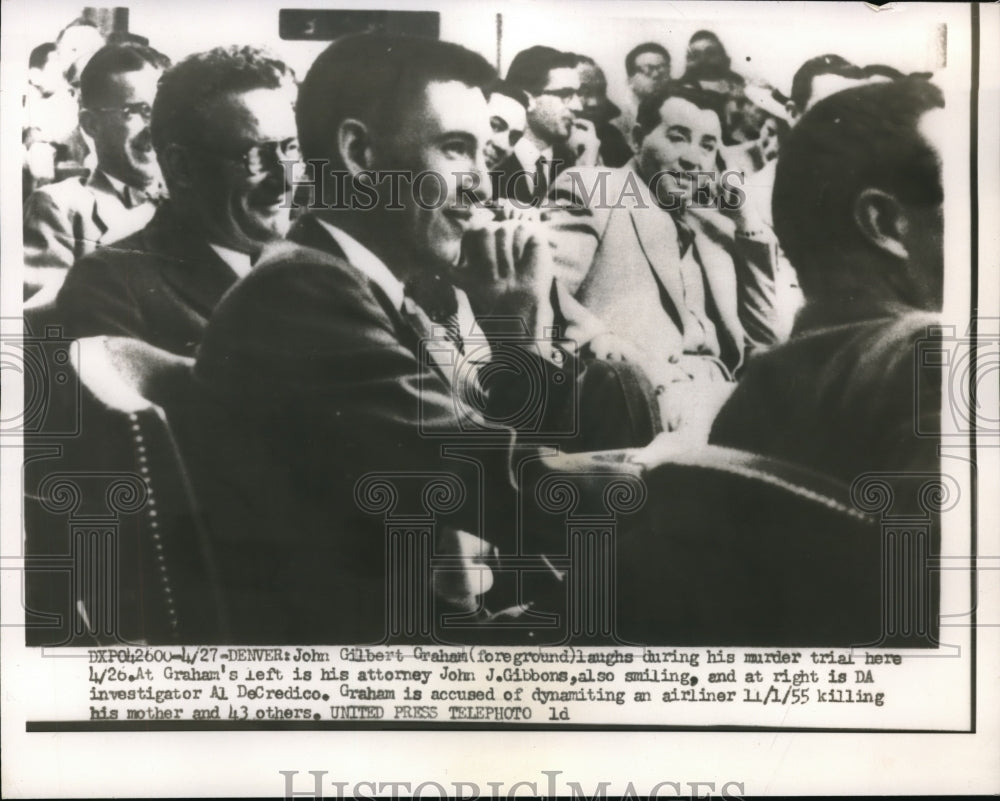 1956 Press Photo John Gilbert Graham during his murder trial. - Historic Images