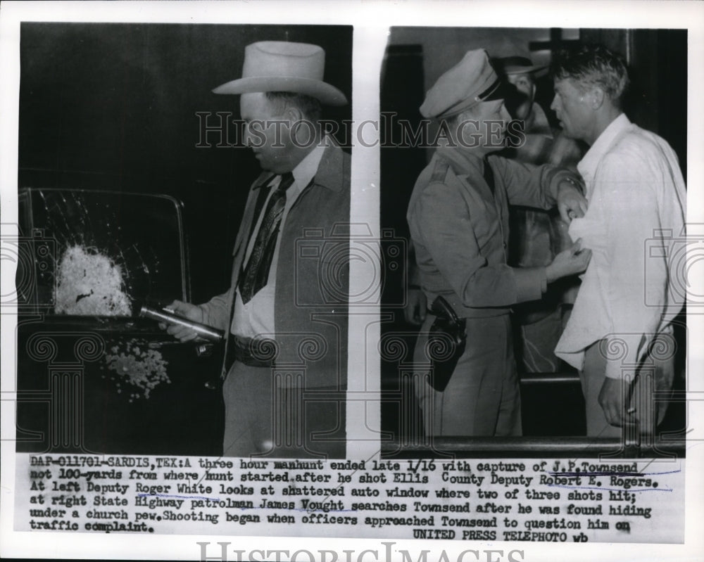 1955 Press Photo Sardis Texas 3 hour manhunt ended with capture of J P Townsend - Historic Images