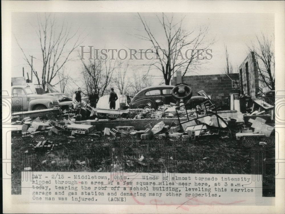 1949 Press Photo Middletown Ohio Winds of tornado intensity ripped through area - Historic Images