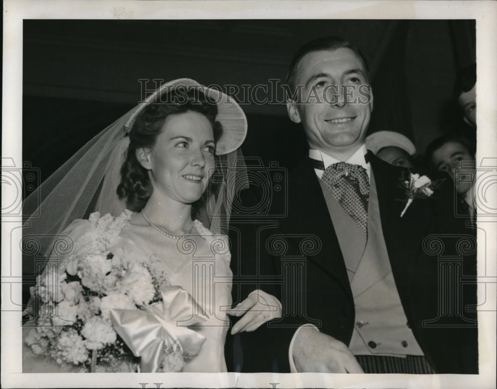 1941 Press Photo Charlie O&#39;Bourke, Bride Mary F. Madden Boston, MA - ned23303 - Historic Images