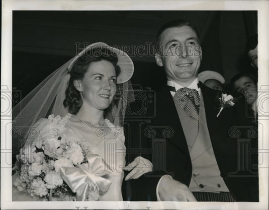 1941 Press Photo Charlie O'Bourke, Bride Mary F. Madden Boston, MA - ned23303 - Historic Images