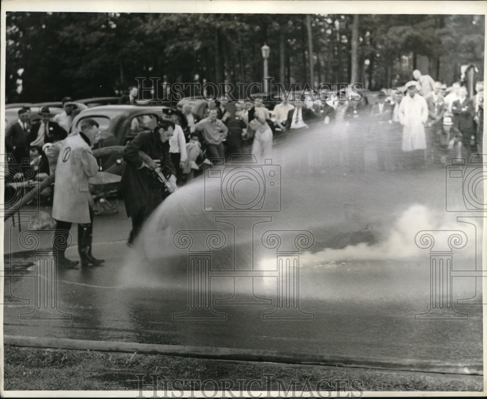 1941 Press Photo Firemen&#39;s training exercise at Penn State College - Historic Images