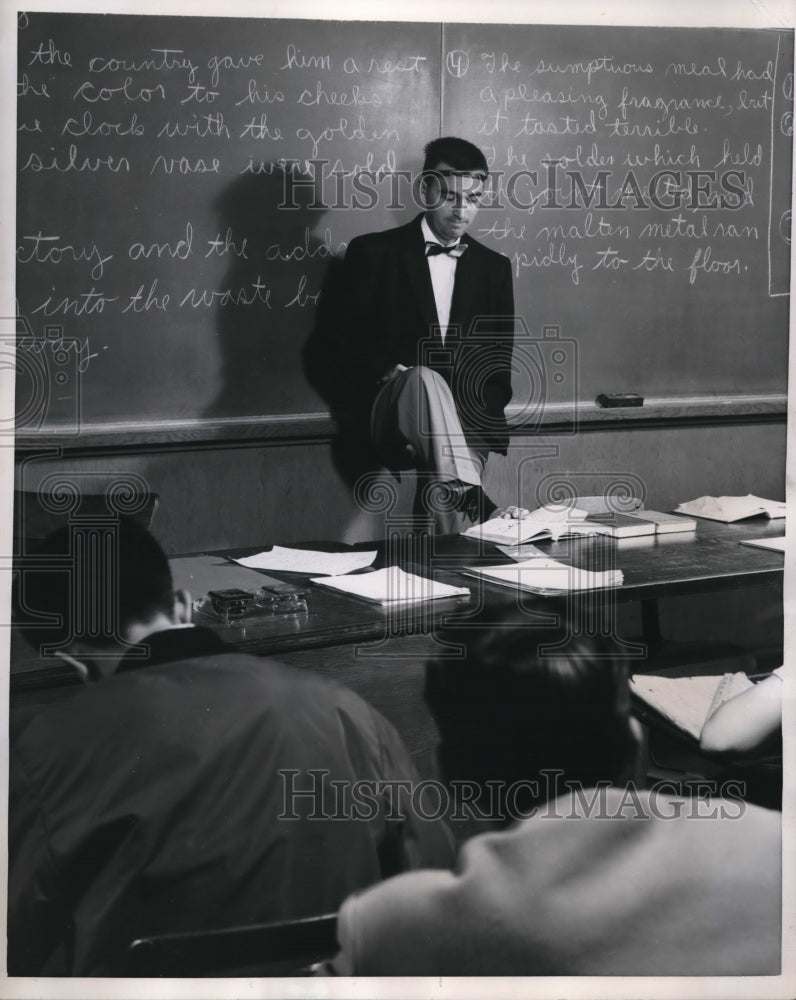 1957 Press Photo Herbert Bill CA Junior High School Teacher Paralyzed By Polio - Historic Images