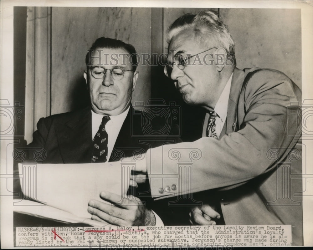 1948 Lawrence V. Meloy With Homer Ferguson  - Historic Images