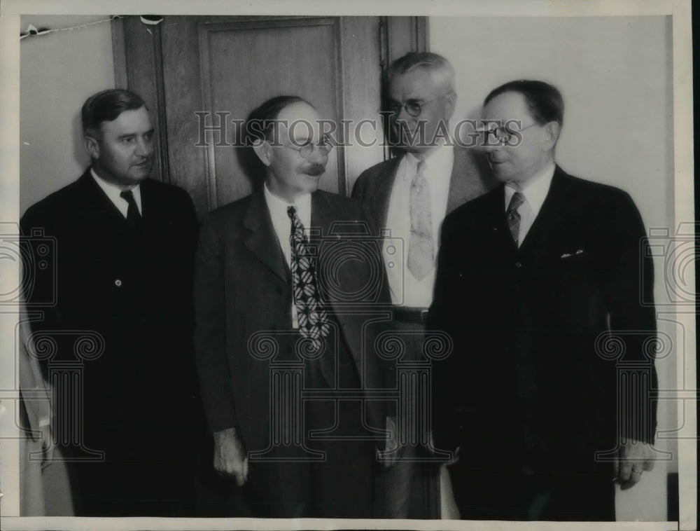 1936 Press Photo F. Steward, R.L. Collins, R.L. Edgar &amp; J.C. Corbett at testiony - Historic Images