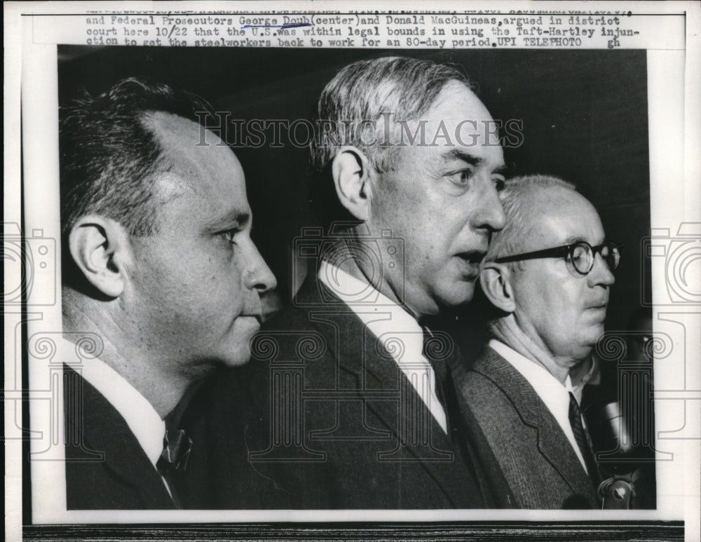 1959 Press Photo George Doub & Donald MacGuineas argue in district court - Historic Images