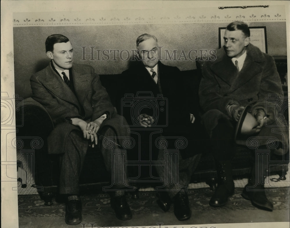 1930 Press Photo Prosecutor Moughey, Detective Ora Slater &amp; Prosecutor Graren - Historic Images