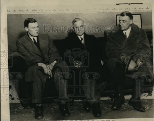 1930 Press Photo Prosecutor Moughey, Detective Ora Slater & Prosecutor Graren - Historic Images