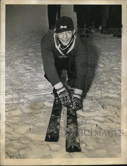 1940 Press Photo Torer Tokle, new york skii after successfully - Historic Images