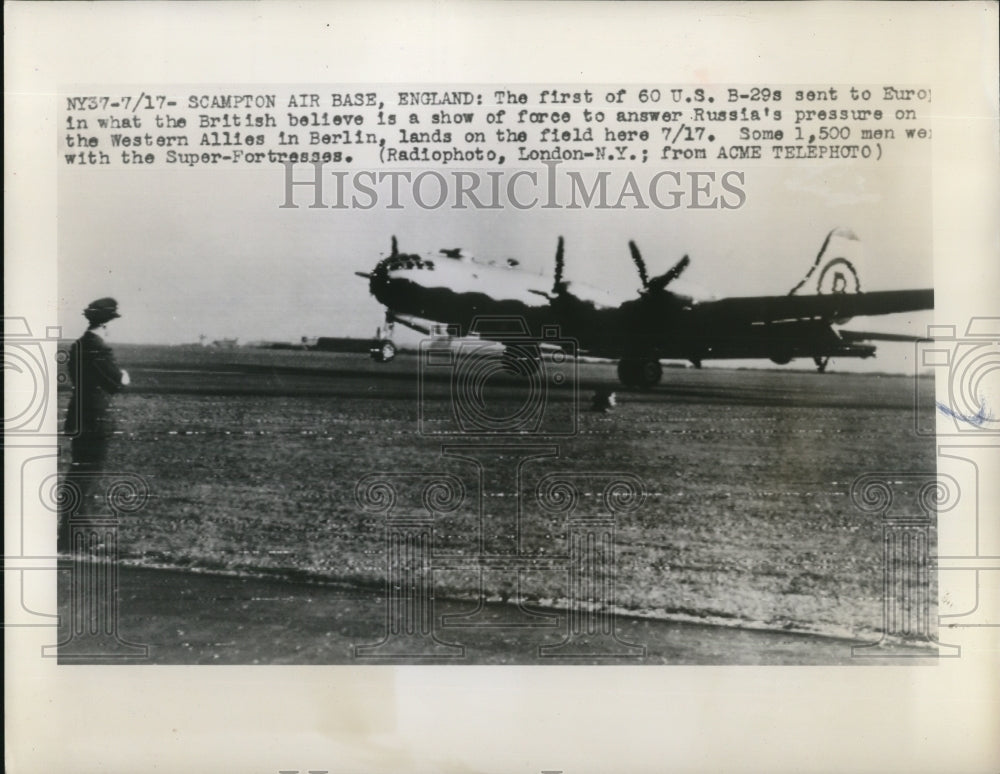 1940 Scampton Air Base England the first of 60 US B - Historic Images