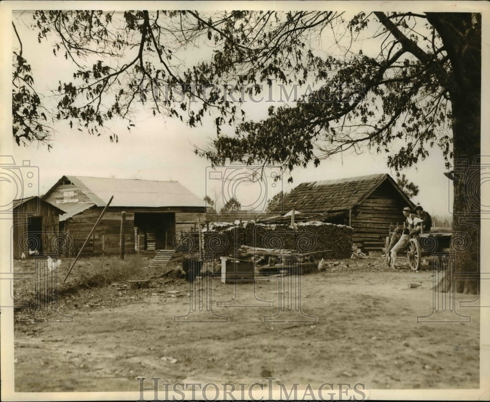 1938 Press Photo Ramshackle Structures for Barn-Historic Images