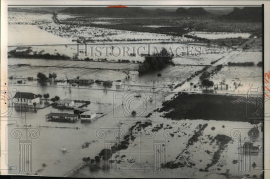 1962 Press Photo Floods from heavy rains over Southern Arizona desert - Historic Images