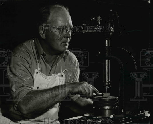 1947 Ford Motor Company's Craftsman Checking His Work - Historic Images