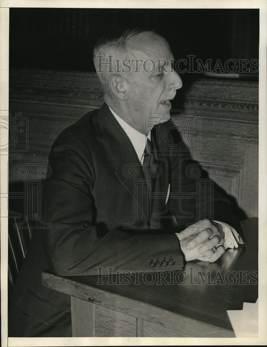 1934 Press Photo Sosthenes Behn Testifies Before Communications Commission-Historic Images