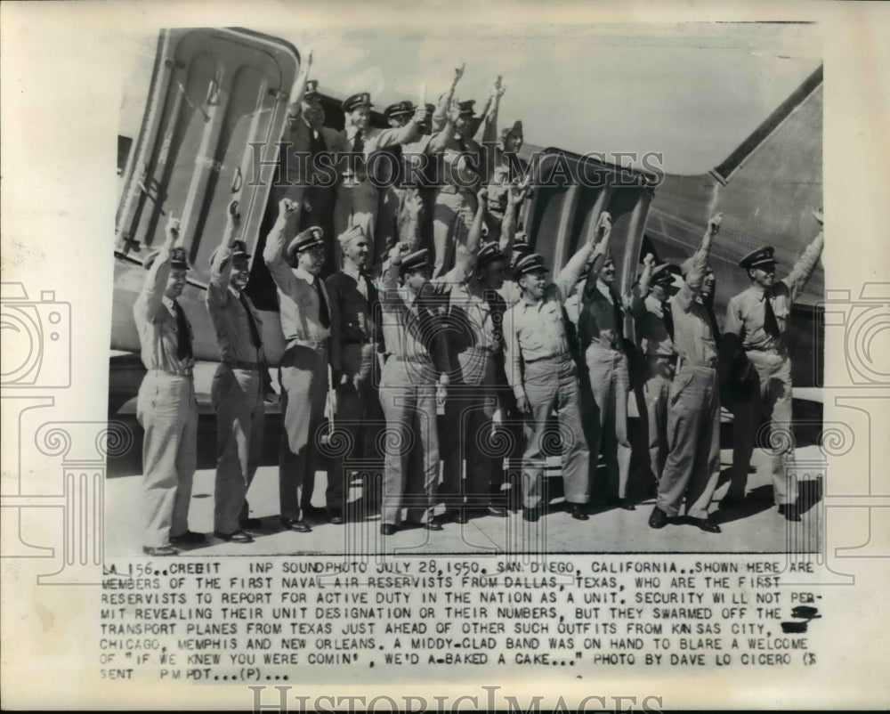 1950 Press Photo Members of the first Naval Air reservist from Dallas - Historic Images