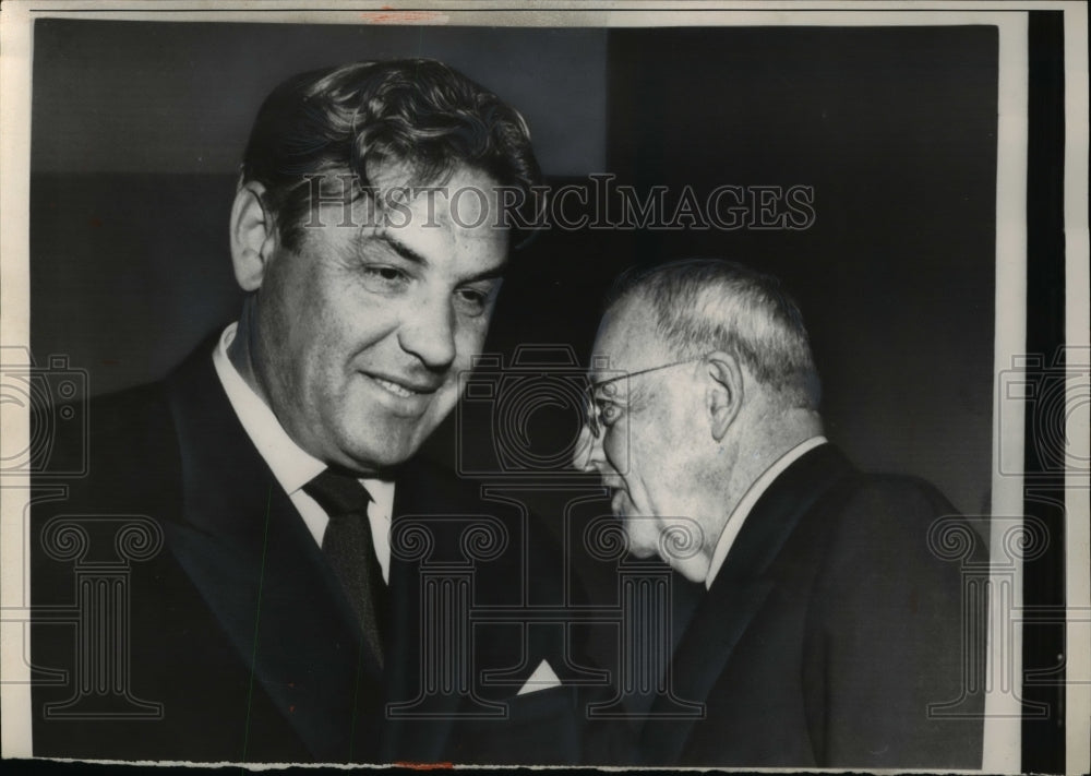 1956 Press Photo Soviet foreign Minister Dmitri Shepilov walks past Secretary of-Historic Images