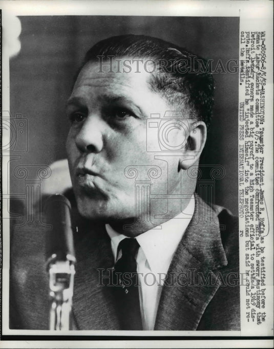 1958 Jimmy Hoffa Testifying Before Senate Labor Rackets Committee-Historic Images