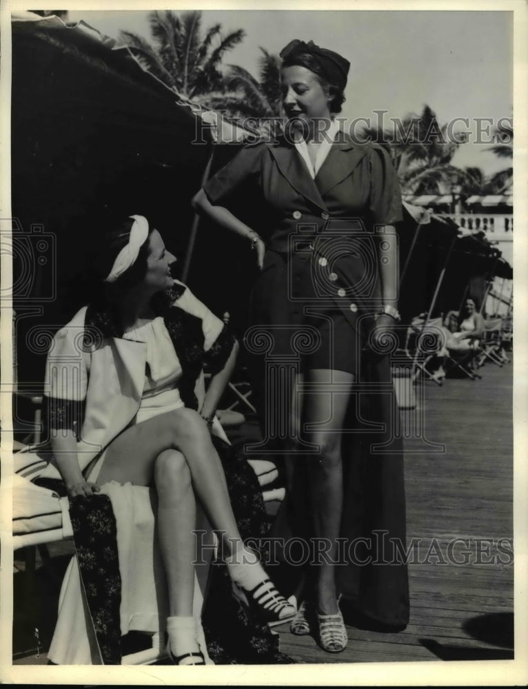 1937 Catherine Robertson; Gloria E. Perry at Roney Plaza Cabana Club-Historic Images