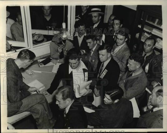 1937 Pilots getting their last minute instructions by L. Therkelsen - Historic Images