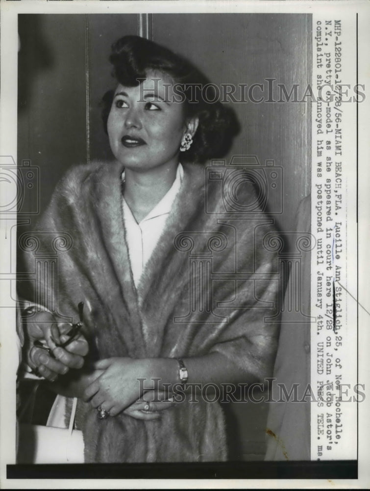 1956 Miami Beach Fla Lucille Ann Stiglich as she appeared in court - Historic Images