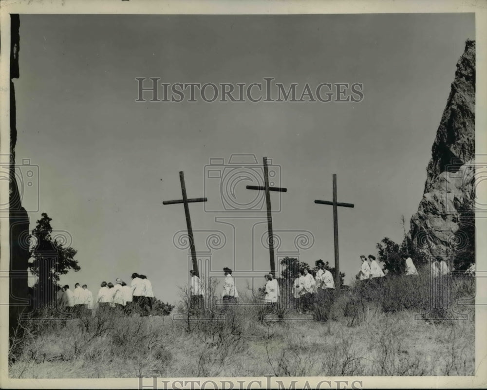 1944 Press Photo Colorado Springs High School A Capella Choir Practice-Historic Images