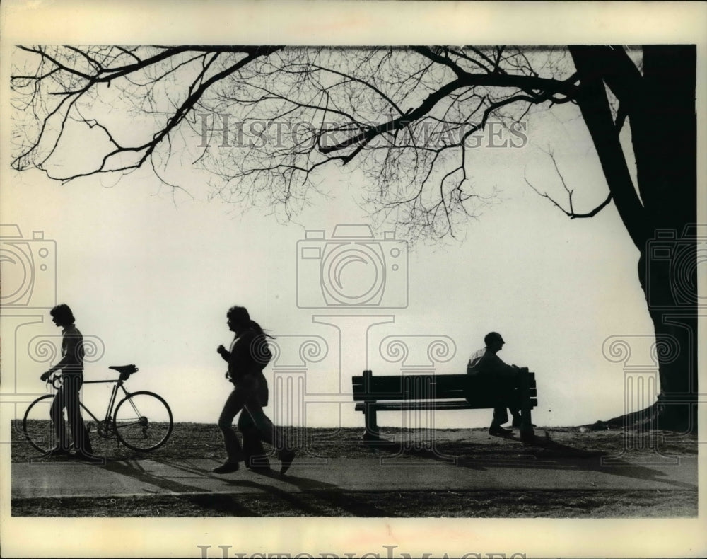 1975 Press Photo People in Minneapolis Park Lake of the Isles - Historic Images