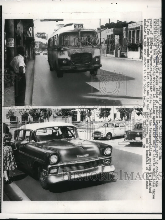 1962 Press Photo Decaying Public Transportation In Cuba-Historic Images