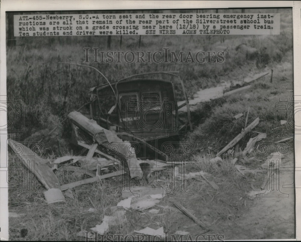 Press Photo Remains of Silverstreet school bus where ten students killed-Historic Images