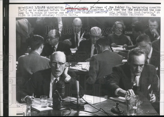 1958 Press Photo Lyman C. Conger , Chairman of the Kohler Co. - Historic Images