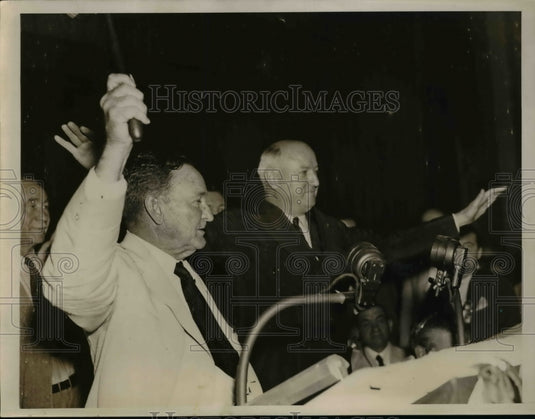 1936 Press Photo Farley & Senator at Democratic Natl Convention, Philadelphia - Historic Images
