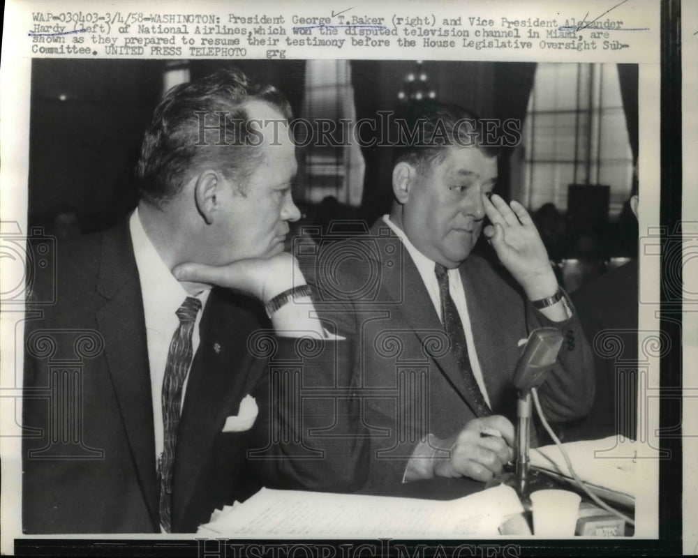 1958 President George Baker, and Vice President,  - Historic Images