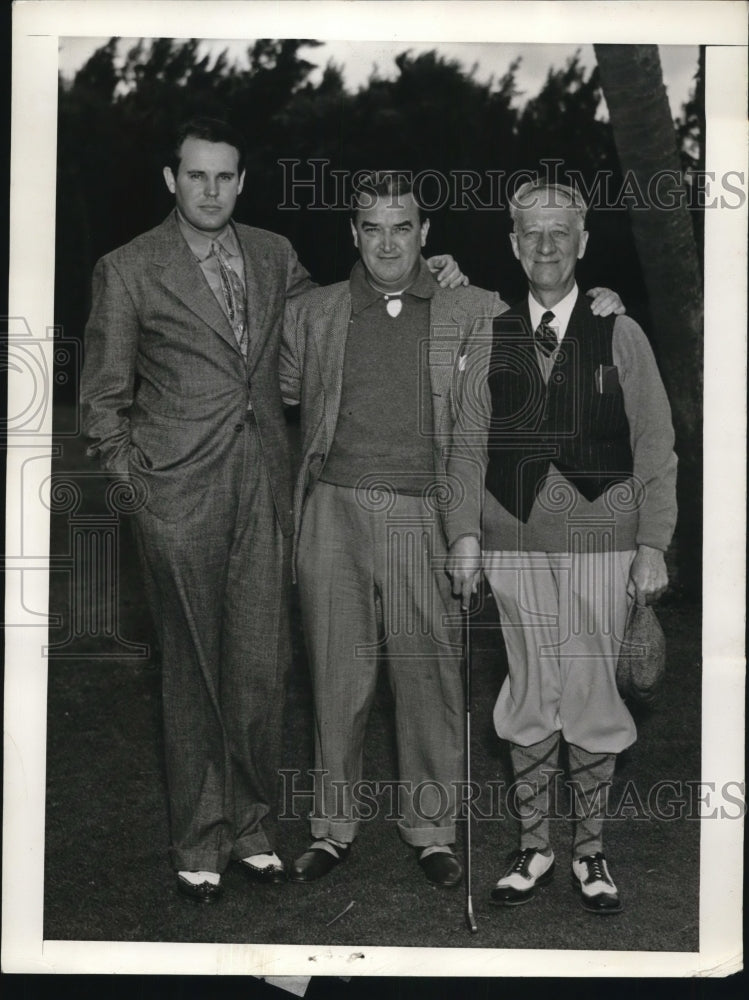 Press Photo Golfers Ralph Guldahl, William Dinty Moore Jr., Alfred E. Smith - Historic Images