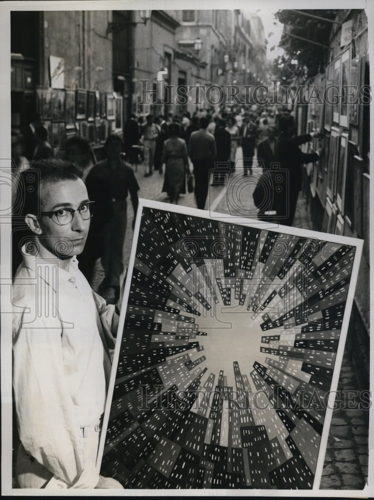 1961 Carlo Peron holding his masterpiece in Rome-Historic Images