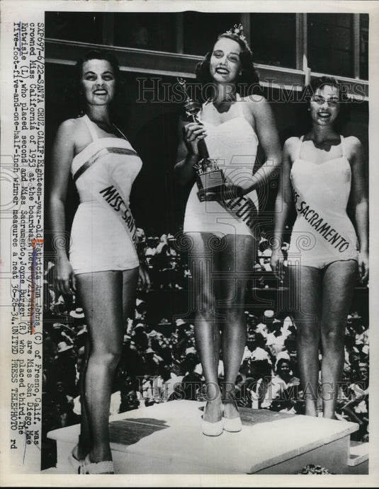 1953 Santa Cruz Cal.Patricia A Johns Miss California, Mae Entwistke-Historic Images